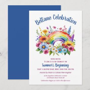 Beltane sommarblomma regnbåge sabbat-fest inbjudningar