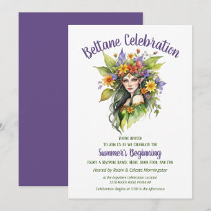 Beltane sommarfée blommig sabbatfest inbjudningar