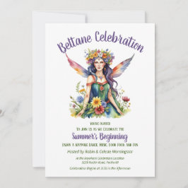Beltane sommarfée blomster sabbat-fest inbjudningar