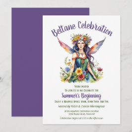 Beltane sommarfée blomster sabbat-fest inbjudningar