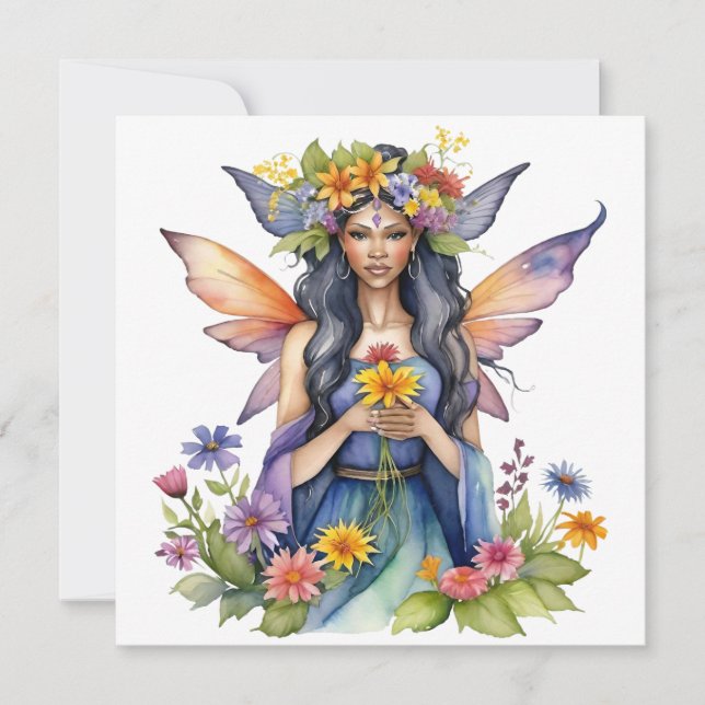 Beltane sommarfée blomster Wicca Sabbat  Julkort (Framsida)