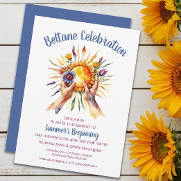 Beltane Sommarsol Floral Sabbat Fest Inbjudningar