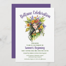 Beltane Summer Fairy Floral Sabbat Party Inbjudningar