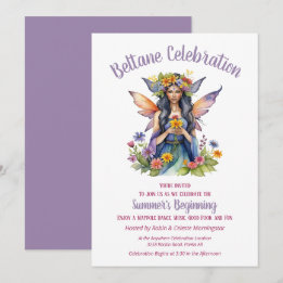 Beltane Summer Fairy Floral Sabbat Party Inbjudningar