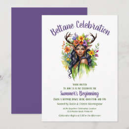 Beltane Summer Fairy Floral Sabbat Party Inbjudningar