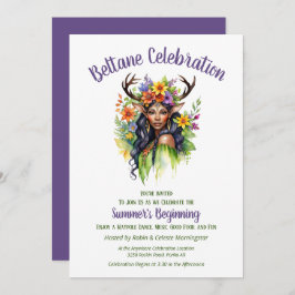 Beltane Summer Fairy Floral Sabbat Party Inbjudningar