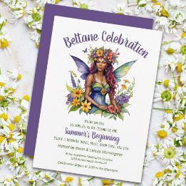 Beltane Summer Fairy Floral Sabbat Party Inbjudningar