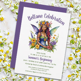 Beltane Summer Fairy Floral Sabbat Party Inbjudningar