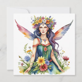 Beltane Summer Fairy Floral Wicca Sabbat  Julkort