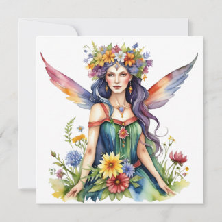 Beltane Summer Fairy Floral Wicca Sabbat  Julkort
