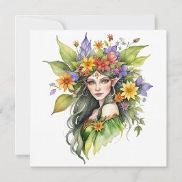 Beltane Summer Fairy Floral Wicca Sabbat  Julkort