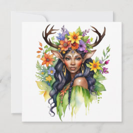 Beltane Summer Fairy Floral Wicca Sabbat  Julkort