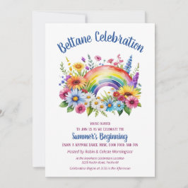 Beltane Summer Floral Rainbow Sabbat Party Inbjudningar