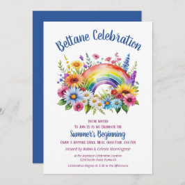Beltane Summer Floral Rainbow Sabbat Party Inbjudningar