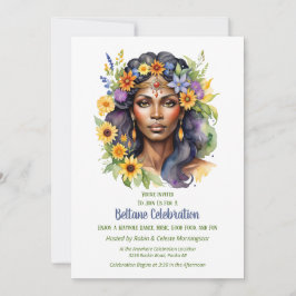 Beltane Summer Goddess Floral Sabbat Party Inbjudningar