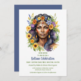 Beltane Summer Goddess Floral Sabbat Party Inbjudningar