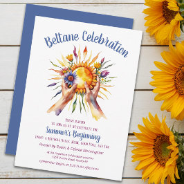 Beltane Summer Sun Floral Sabbat Party Inbjudningar