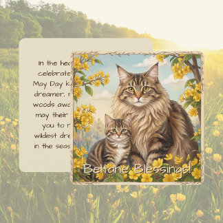 Beltane Välsignelser Majdag Kittens Folklore Platt Julkort