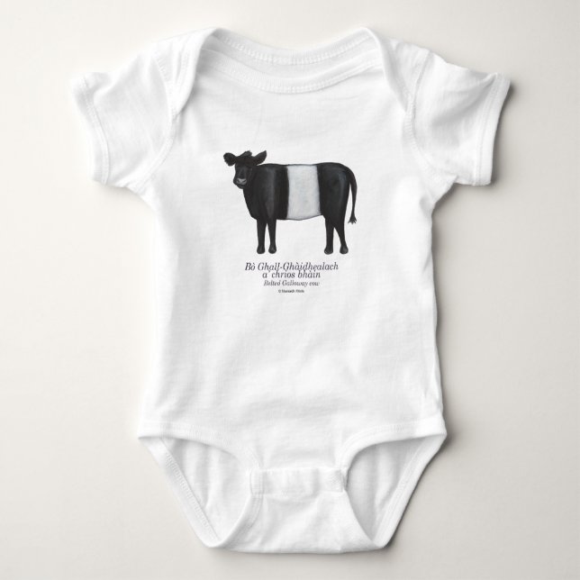 Belted Galloway ko in Scottish Gaelic T Shirt (Framsida)