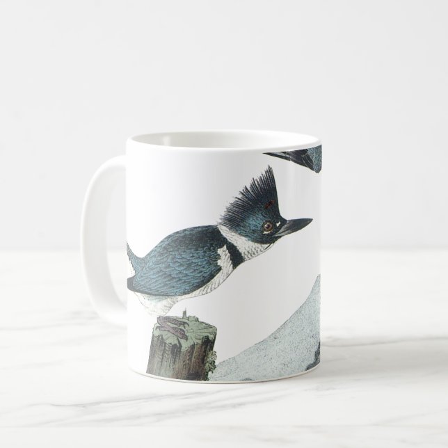 Belted Kingfisher by Audubon Kaffemugg (Framsida vänster)