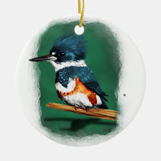 Belted Kingfisher Ornament (Framsidan)