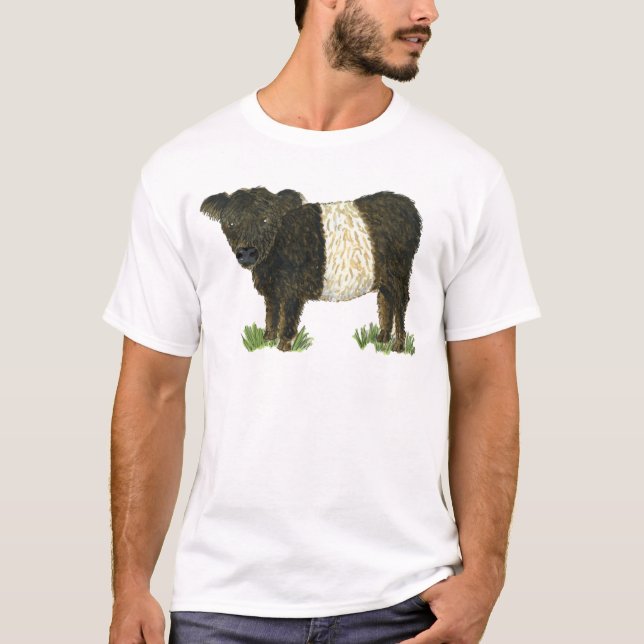 "Beltie" köt Galloway Tee Shirt (Framsida)