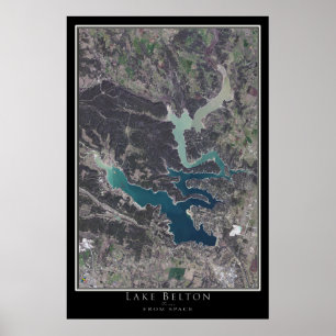 Belton Sjö Texas Satellite Poster Karta