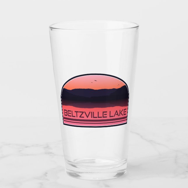 Beltzville Lake Pennsylvania Röd soluppgång Glaskopp (Framsida)