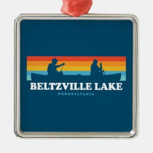 Beltzville Sjö Pennsylvania Canoe Julgransprydnad Metall