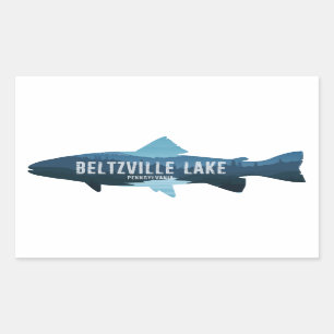 Beltzville Sjö Pennsylvania Fish Rektangulärt Klistermärke