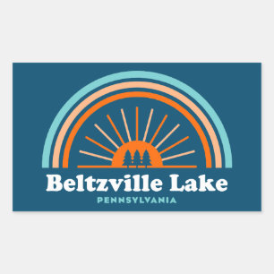 Beltzville Sjö Pennsylvania Rainbow Rektangulärt Klistermärke