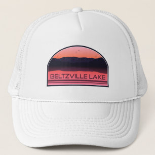 Beltzville Sjö Pennsylvania Red Sunrise Keps