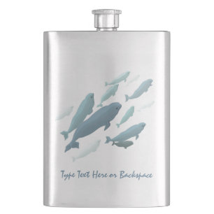 Beluga Flask Anpassningsbar Beluga Whale Art Drink Fickplunta
