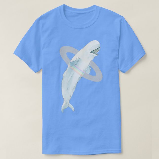 Beluga Rainbow Whale T Shirt (Design framsida)