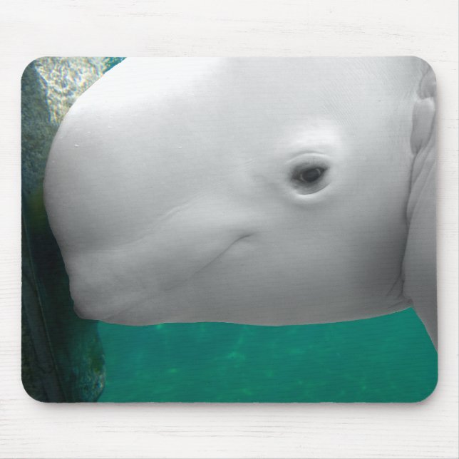 Beluga som håller ögonen på Mousepad Musmatta (Framsidan)
