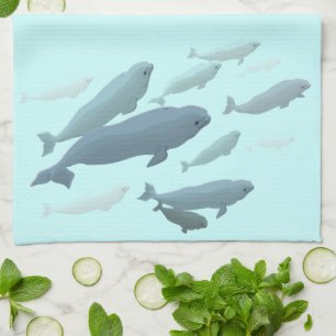 Beluga Towel Beluga Whale Dish Towels Whale Gifts Kökshandduk