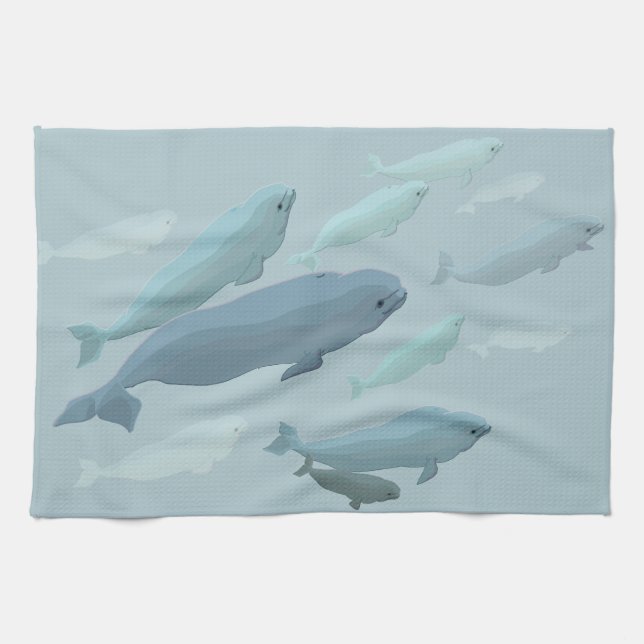 Beluga Towel Beluga Whale Dish Towels Whale Gifts Kökshandduk (Horisontell)