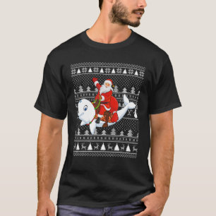 Beluga Whale Älskare Santa Riding Beluga Whale Ugl T Shirt
