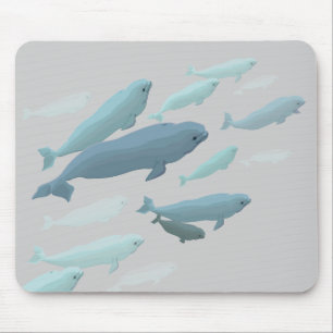 Beluga Whale Art Mousepad Baby Whale Decor Musmatta