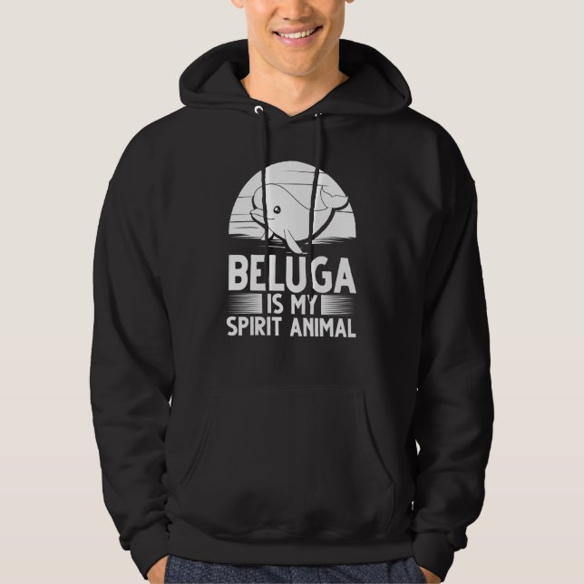 Beluga Whale Baby djur Hoodie (Framsida)