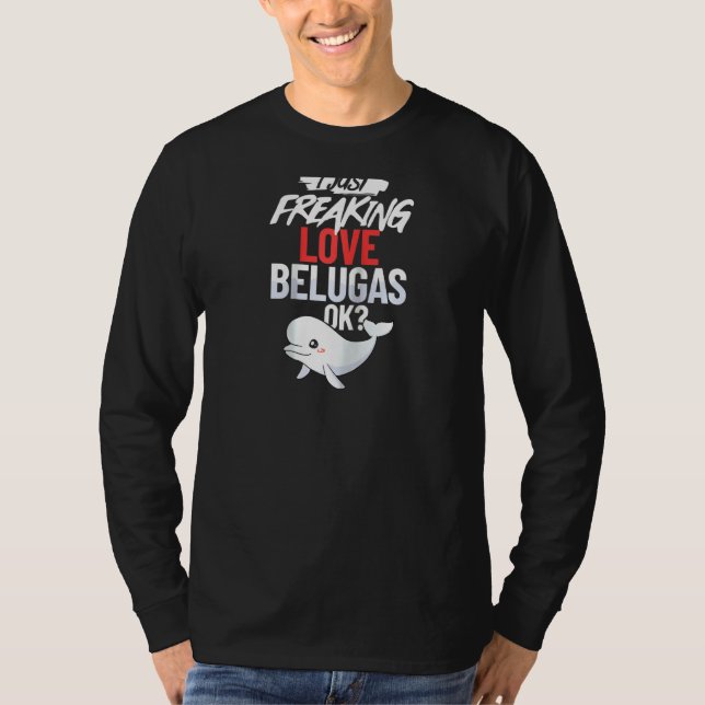 Beluga Whale Baby djur Raglan T Shirt (Framsida)