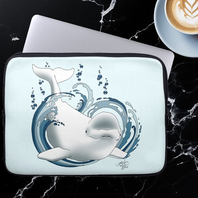 Beluga Whale Blue Laptop Fodral (Skapare uppladdad)