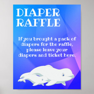 Beluga Whale Blue, Rosa Arktiska oceanens babyskor Poster