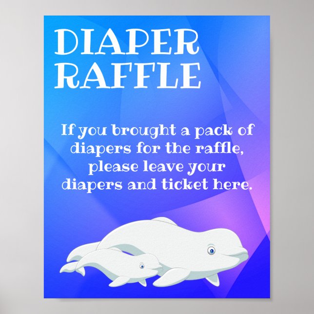 Beluga Whale Blue, Rosa Arktiska oceanens babyskor Poster (Framsidan)