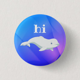 Beluga Whale Blue, Rosa, Lila Arktiska havet Knapp