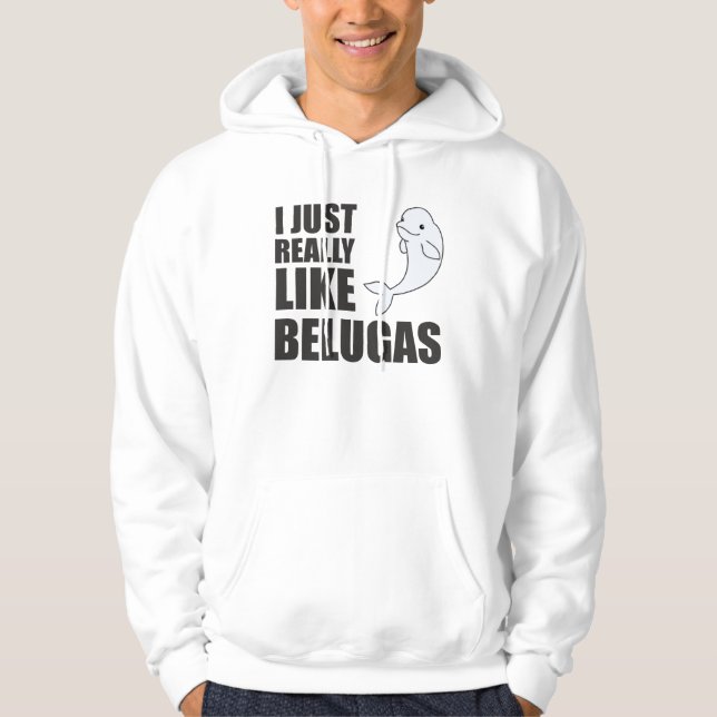 Beluga Whale Cute Animals För barn Hoodie (Framsida)