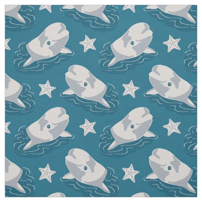 Beluga Whale Fabric Tyg (Provkarta)