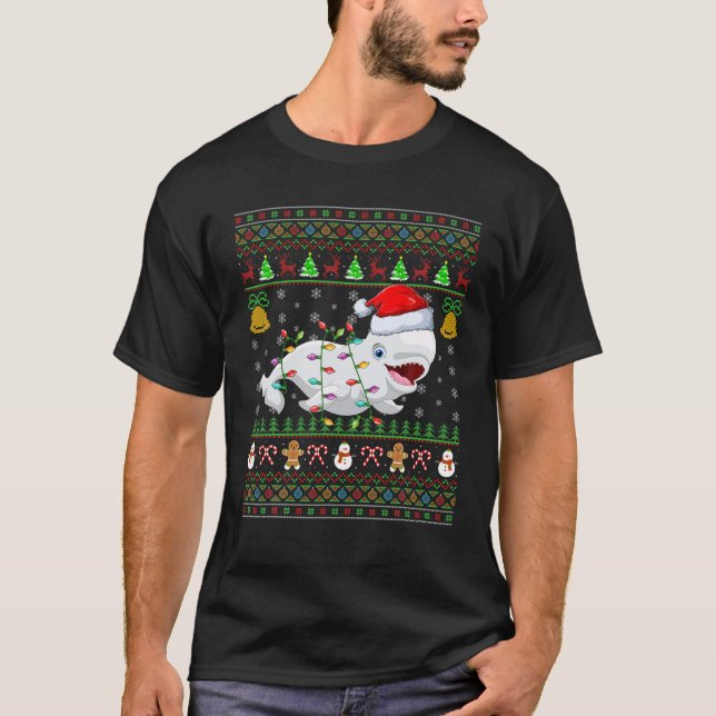 Beluga Whale Fish Älskare Santa Beluga Whale Ugly  T Shirt (Framsida)