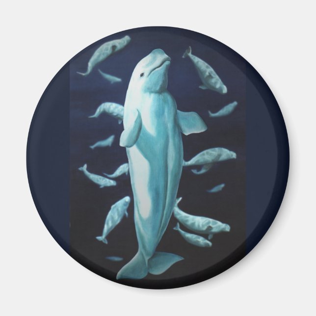 Beluga Whale Fridge Magnet Whale Art Gifts (Framsidan)