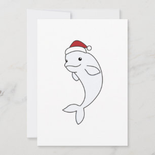 Beluga Whale God jul Winter Animals Whales Julkort